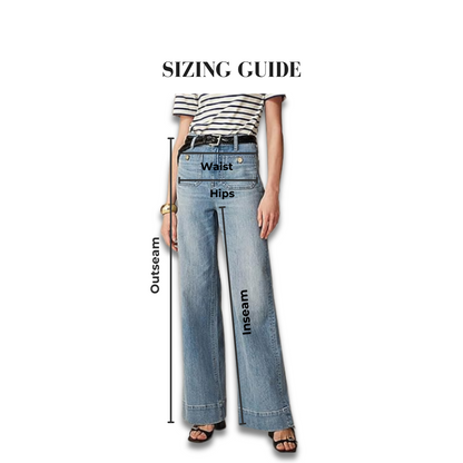 High-Waisted Wide Leg Denim Pants
