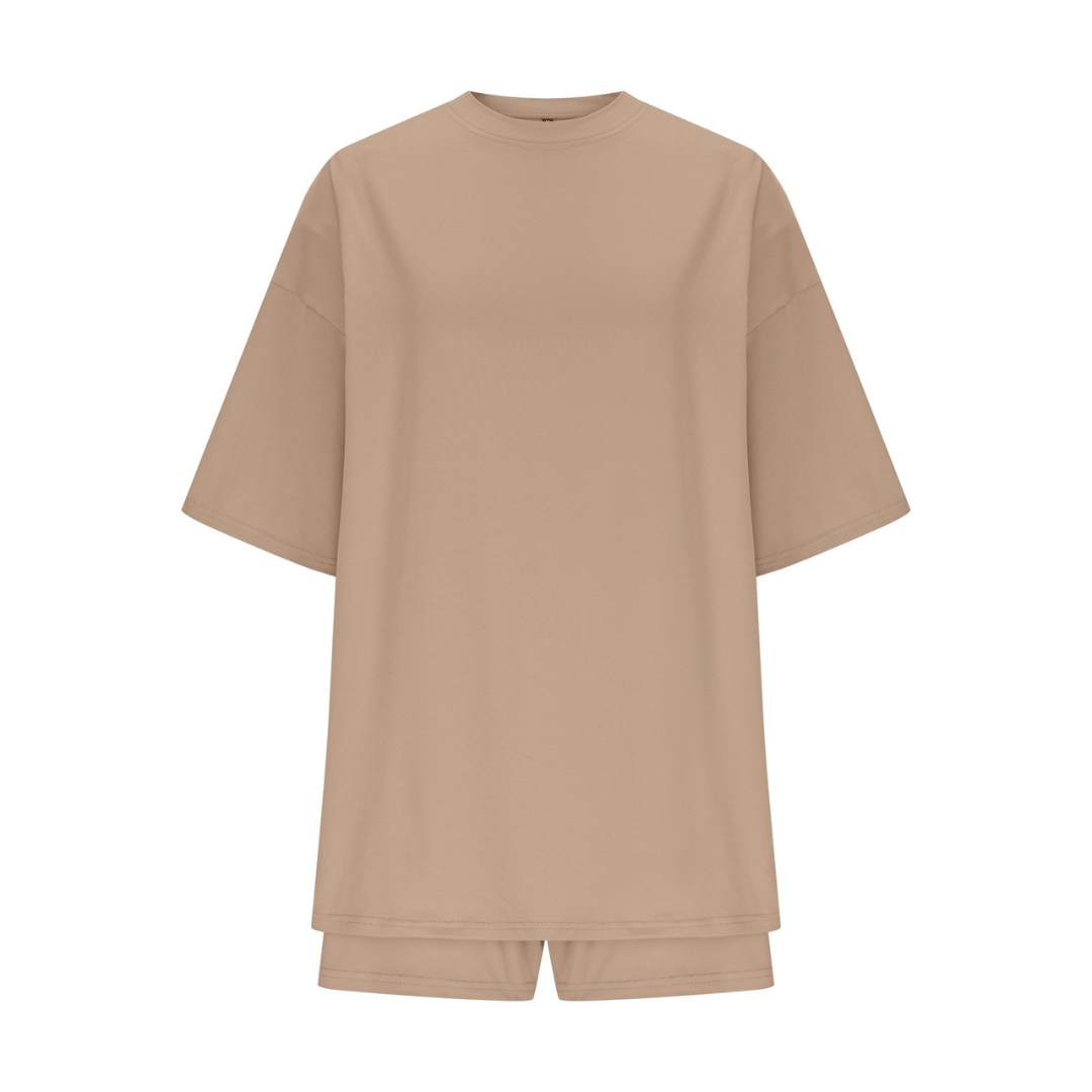 Summer Casual Oversized Shirts Shorts Matching Women's Two Piece Lounge Set