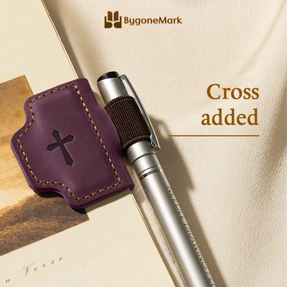 BygoneMark - LAST DAY 70% OFF - Personalized Magnetic Leather Pen Holder Bookmark