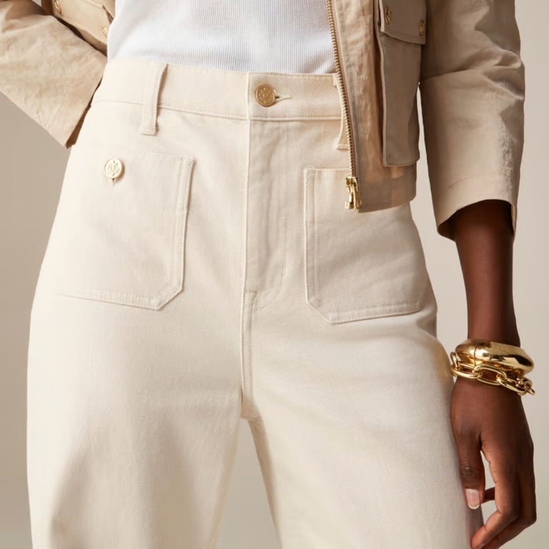 High-Waisted Wide Leg Denim Pants