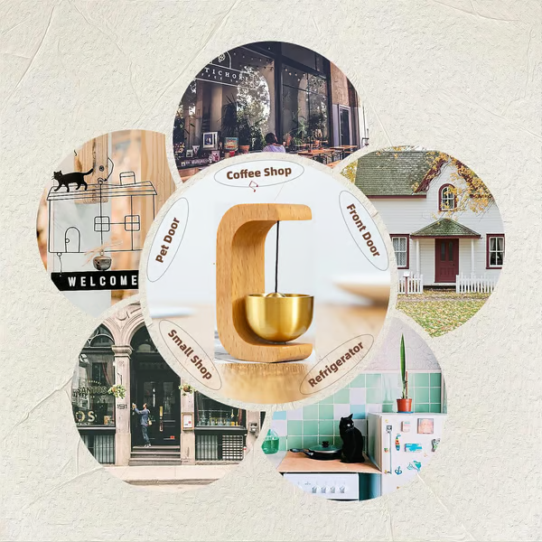 Magnetic Wooden Doorbell for All Materials