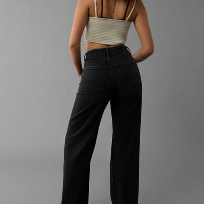 Tummy Control Cropped Wide-Leg Jeans
