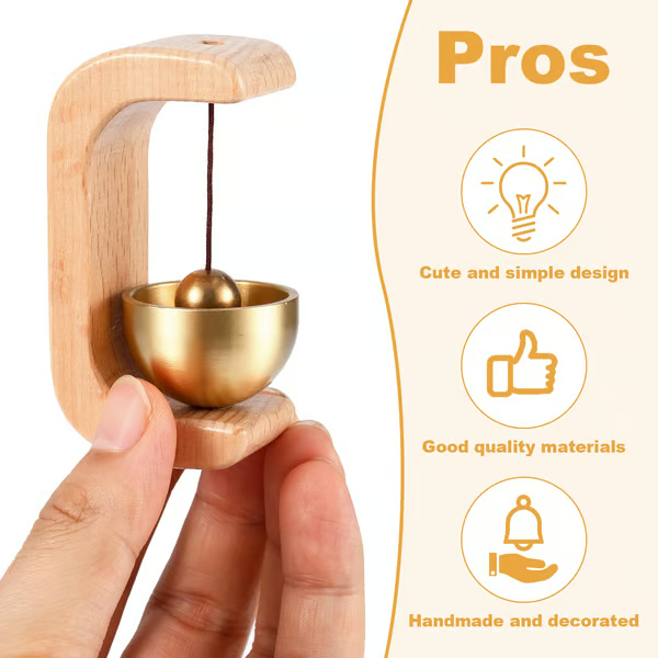 Magnetic Wooden Doorbell for All Materials